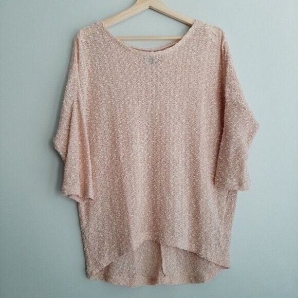 K is for Knitwear • NEWLOOK High-Low Hem Fine Knit Boucle Top Pink Sz 10 - Picture 2 of 8